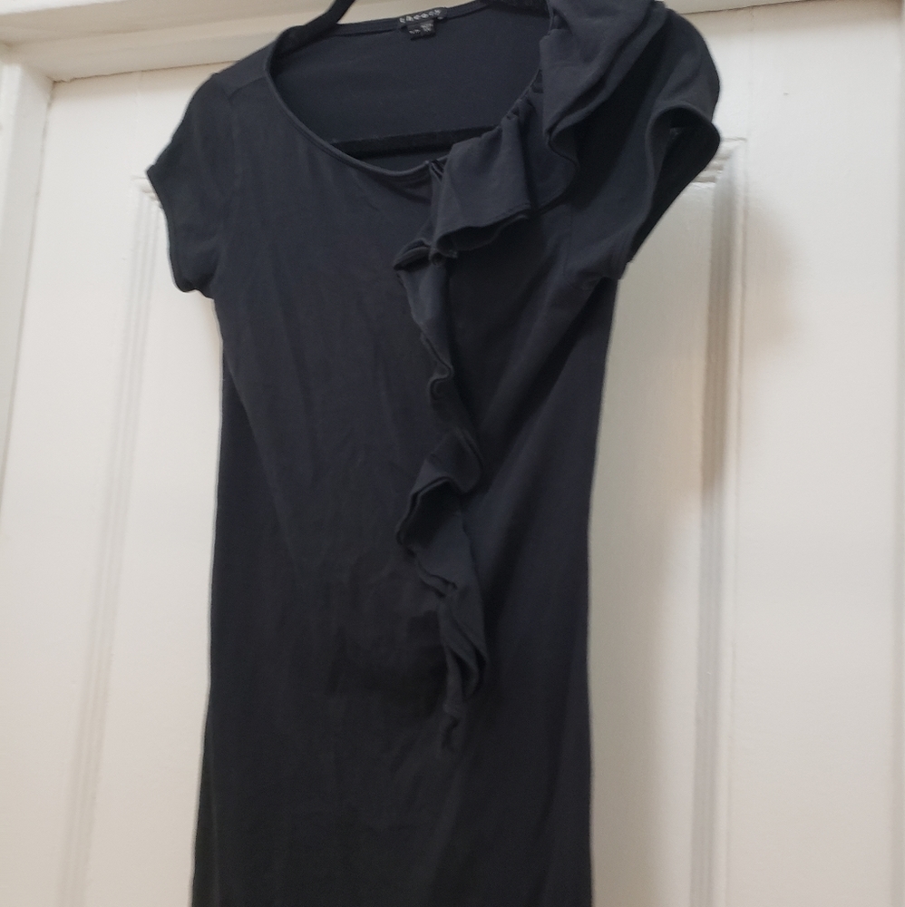 Theory short sleeve top with ruffle detail